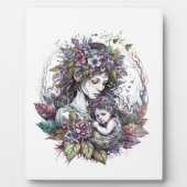 Fairy Moeder en Kind Plaque met Ezel Fotoplaat (Voorkant)