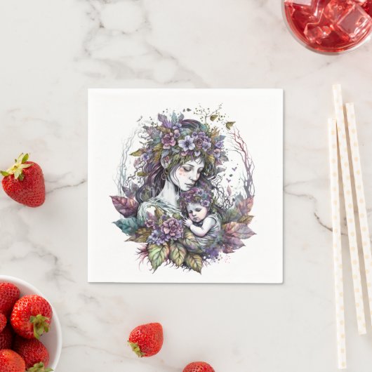 Fairy moeder en kind servet (Insitu)