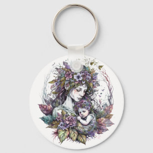 Fairy moeder en kind Sleutelhanger