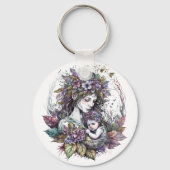 Fairy moeder en kind Sleutelhanger (Achterkant)