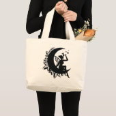 Fairy Moon en het roken van bladeren Grote Tote Bag (Voorkant (product))
