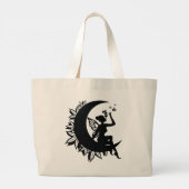 Fairy Moon en het roken van bladeren Grote Tote Bag (Achterkant)