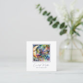 Fairy Moon Goddess Ink Drip Sieraden Delights Vierkante Visitekaartje (Staand voorkant)
