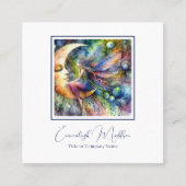 Fairy Moon Goddess Ink Drip Sieraden Delights Vierkante Visitekaartje (Voorkant)