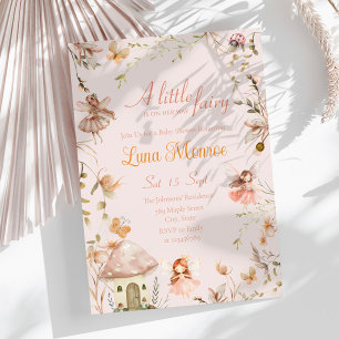 Fairy Mushroom Cottage Boho Waterverf Baby shower Kaart