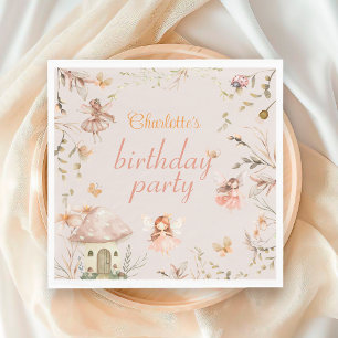 Fairy Mushroom Cottage Boho Waterverf verjaardag Servet