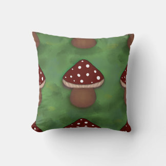 Fairy Mushroom Cushion - green and red   Kussen