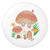 Fairy Mushroom House Keramische Knop (Voorkant)