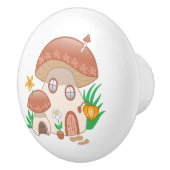 Fairy Mushroom House Keramische Knop (Rechts)