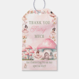 Fairy Mushroom House Pink Birthday Cadeaulabel