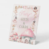 Fairy Mushroom House Pink Birthday Gifts Reclamebord Met Voetstuk (Voorkant)