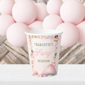 Fairy Mushroom House Pink Birthday Paper cup Papieren Bekers