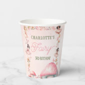 Fairy Mushroom House Pink Birthday Paper cup Papieren Bekers (Achterkant)
