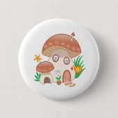 Fairy Mushroom House Ronde Button 5,7 Cm (Voorkant)
