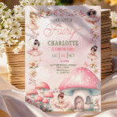 Fairy Mushroom House Roze Verjaardag Kaart