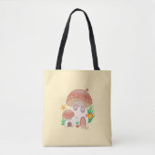 Fairy Mushroom House Yellow Tote Bag (Voorkant)