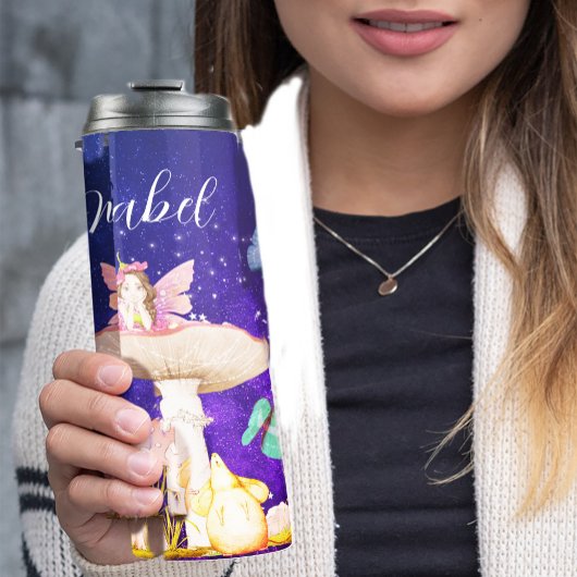 Fairy Mushroom Magic Enchanted Stars Persoonlijk Thermosbeker
