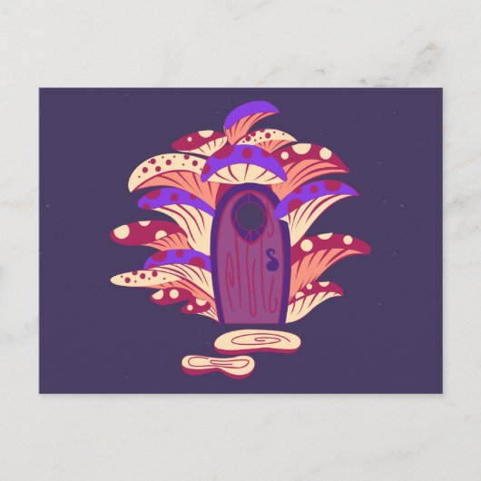 Fairy Mushroom Portal Door Briefkaart (Voorkant)