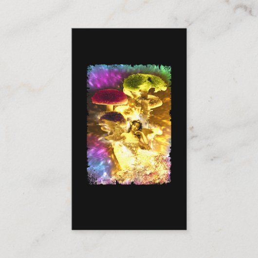 Fairy Mushroom Psychedelic Imagination Visitekaartje (Voorkant)