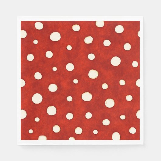 Fairy Mushroom Red and White Polka Dot Pattern Servet (Voorkant)