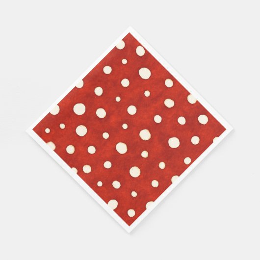 Fairy Mushroom Red and White Polka Dot Pattern Servet (Hoek)