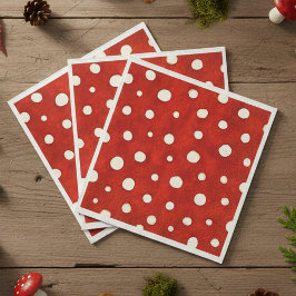 Fairy Mushroom Red and White Polka Dot Pattern  Servet