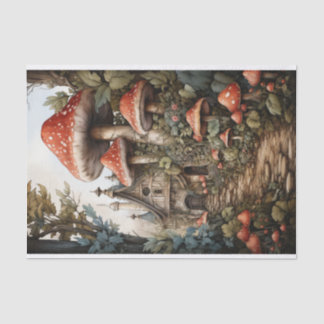 Fairy Mushroom Village Decoupage Halloween Bloemen Tissuepapier