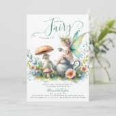 Fairy Mushroom Wild Flowers Baby Tea Girl Shower Kaart (Staand voorkant)