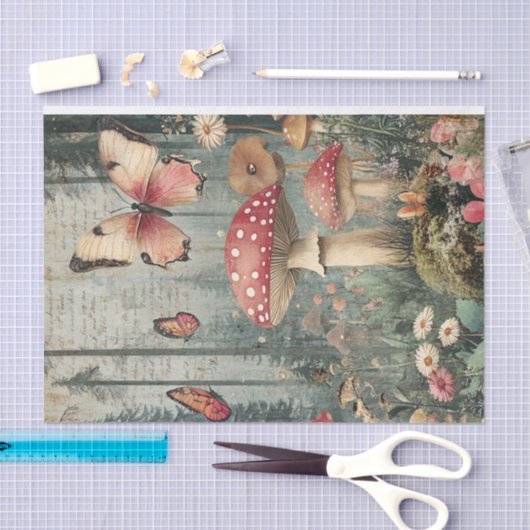 Fairy Mushrooms Gotische Tuin Decoupage Tissuepapier (Craft)