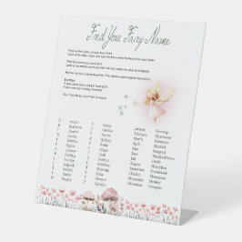 Fairy Name - Fairy First Birthday Reclamebord Met Voetstuk