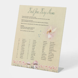 Fairy Name - Fairy First Birthday Reclamebord Met Voetstuk