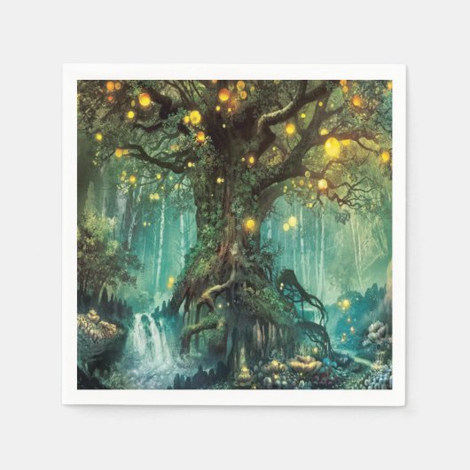 Fairy Night Scene Paper Napkin Servet (Voorkant)