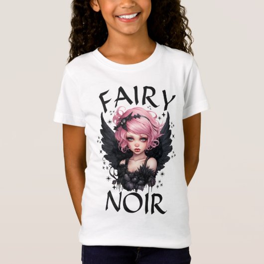 Fairy Noir Zwart En Roze Pastel Gothic Verjaardag T-shirt (Voorkant)