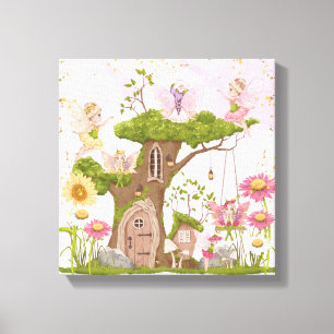 Fairy Nursery Décor Set van 3 Canvas Afdruk