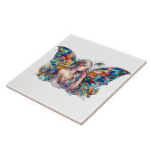 Fairy of Light Glas in lood-geïnspireerde fantasie Tegeltje (Zijkant)