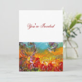 FAIRY OF THE RED Fantasy Birthday Party Kaart (Staand voorkant)