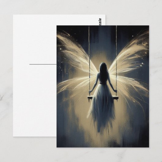 Fairy on a Swing at Night Briefkaart (Voorkant / Achterkant)