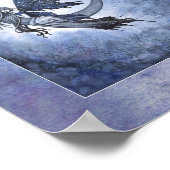 Fairy on Crescent Moon Fantasy Art van Molly H Poster (Hoek)