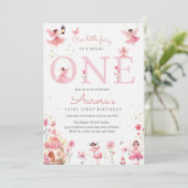 Fairy One Invitation for Birthday Magical Party Kaart (Staand voorkant)