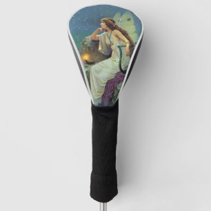 Fairy op Cliff witte jurk vleugels met harp Golfheadcover