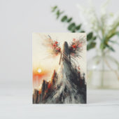 Fairy op een berg bij zonsopgang briefkaart (Staand voorkant)