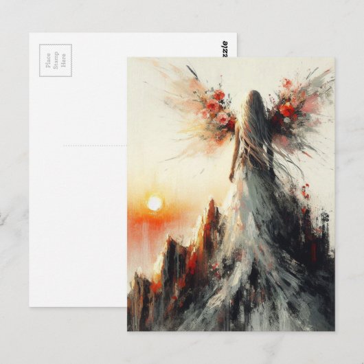 Fairy op een berg bij zonsopgang briefkaart (Voorkant / Achterkant)