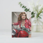 Fairy op een motorfiets briefkaart (Staand voorkant)