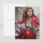 Fairy op een motorfiets briefkaart (Voorkant / Achterkant)