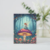 Fairy op een paddenstoel briefkaart (Staand voorkant)
