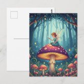 Fairy op een paddenstoel briefkaart (Voorkant / Achterkant)