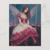 Fairy op een schommel briefkaart (Voorkant)