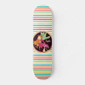Fairy op heldere regenboogstrepen skateboard (Voorkant)