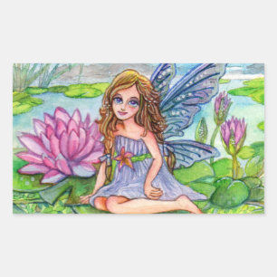 Fairy op Lily Pad Rechthoekige Sticker