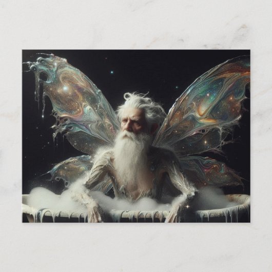 Fairy oud Man neemt een bubbelbad Briefkaart (Voorkant)